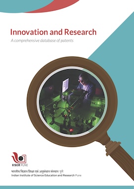 Cover page of brochure on patents showing a magnifying glass as a representation for focus