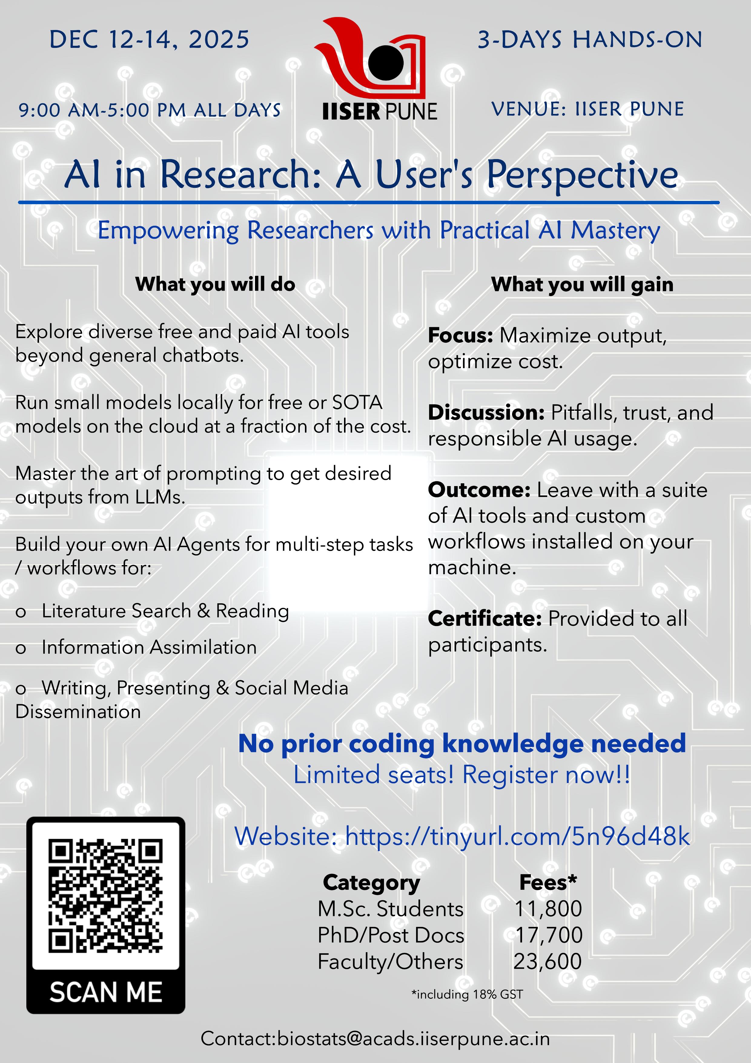 Flyer with information on the workshop; content as in the text above