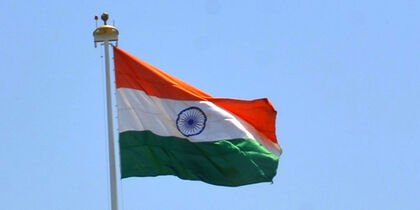 Indian National Flag in front of LHC, IISER Pune